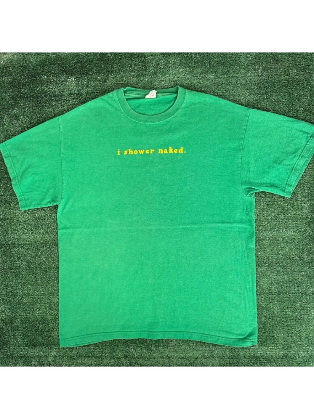 Vintage Y2K I Shower Naked T-Shirt Funny Quote Ironic Humor Skater - Picture 2 of 4